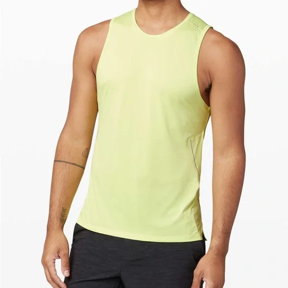 Lululemon Fast and Free Tank Lemon Vibe Mens Medium EUC - Picture 1 of 9